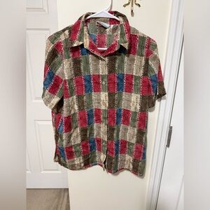 Alfred Dunner Multicolor Patchwork Blouse